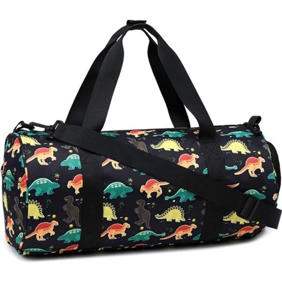 OVERNIGHT Bags for Kids Duffel Bags Dinosaur-Black